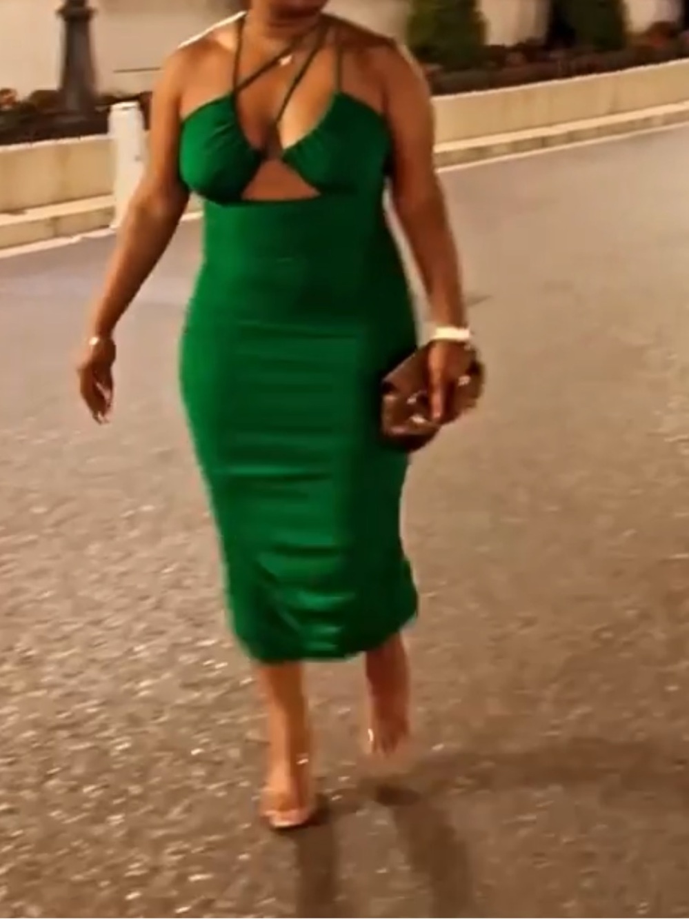 Green Strappy Cutout Bodycon Dress